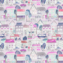 Village Streets Blossom Fabric by the Metre